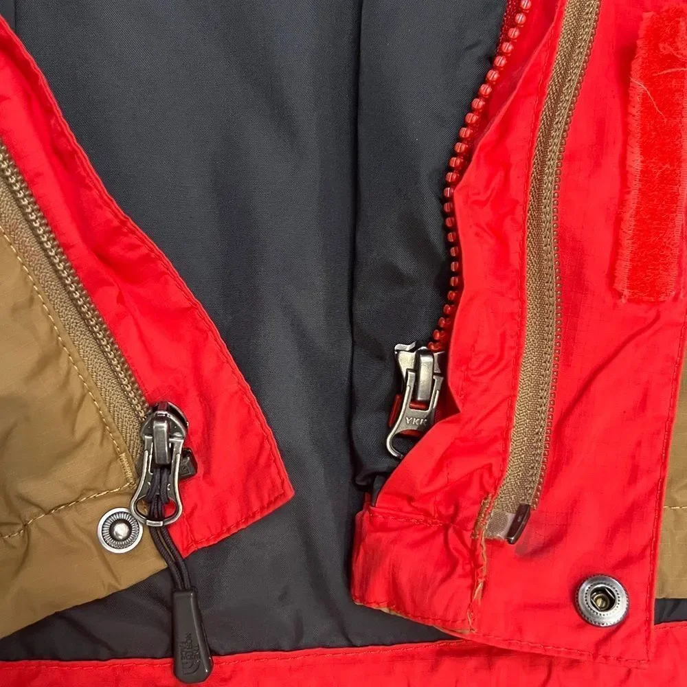 🔥🔥 THE NORTH FACE HyVENT Jacket Hooded Men’s Sz Large - Tan & Reddish‎ Orange